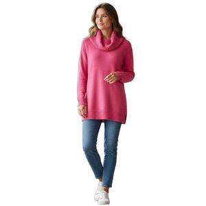 H&M PINK COWL-NECK SWEATER DRESS TUNIC SZ.M EUC.